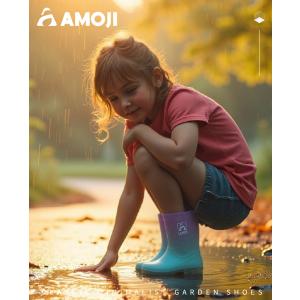 AMOJI アモジ キッズ レインブーツ 反射...の詳細画像1