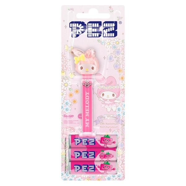 PEZ ペッツ　サンリオシリーズ　マイメロディ、50周年記念、ピンクのクリア版、ヨーロッパ台紙、20...