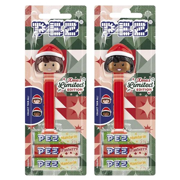 PEZ ペッツ　PEZガール、厚足、サンタコスのガール、２種セット、ヨーロッパ台紙　Retro Gi...