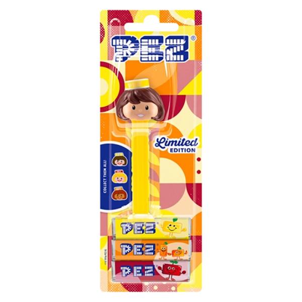 PEZ ペッツ　PEZガール、厚足、レトロガールレモン、ヨーロッパ台紙　Retro Girl Che...