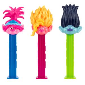 PEZ ペッツ　Trolls トロールズ、2023年版、３種セット、袋入、厚足　Trolls