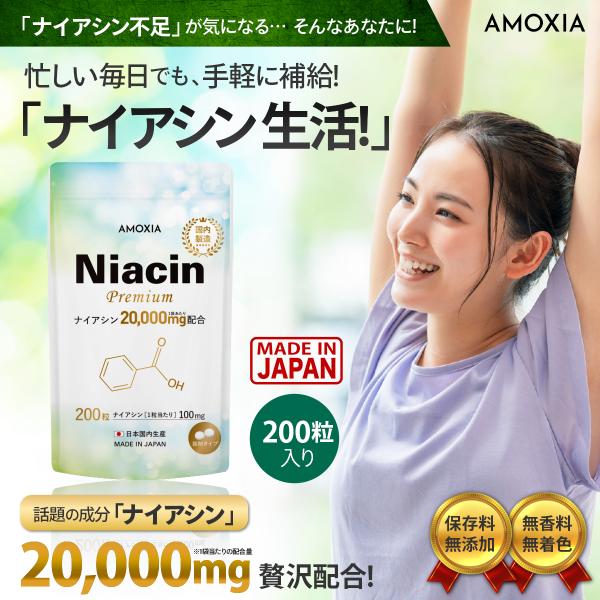 ナイアシンプレミアム ナイアシン 大容量 20,000mg配合 フラッシュ Niacin ビタミンB...