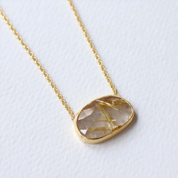 ゴールデンルチル　シルバーネックレス 18KGF 天然石 トルコジュエリー 色石