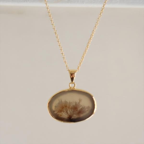 デンドライト シルバーネックレス ペンダント 天然石 樹枝状結晶 一点もの