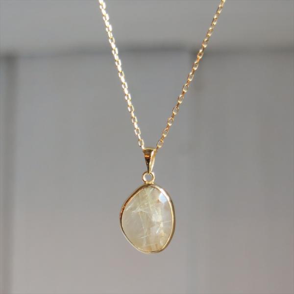 ルチルクォーツ シルバー ペンダント ネックレス 一点もの　トルコジュエリー