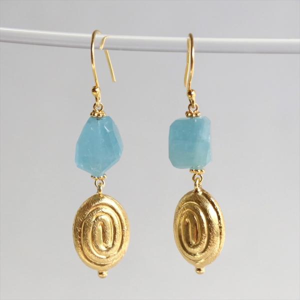 Jaipur ジャイプール 天然石シルバーピアス カラーストーン ブルークォーツピアス