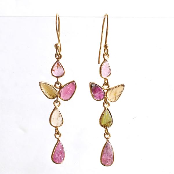 トルマリンリーフピアス Tourmalinene Jaipur ジャイプール 天然石シルバーピアス ...