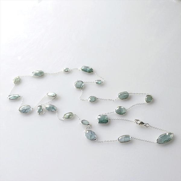 グリーンカイヤナイト ロングネックレス Jaipur ジャイプールジュエリー silver925