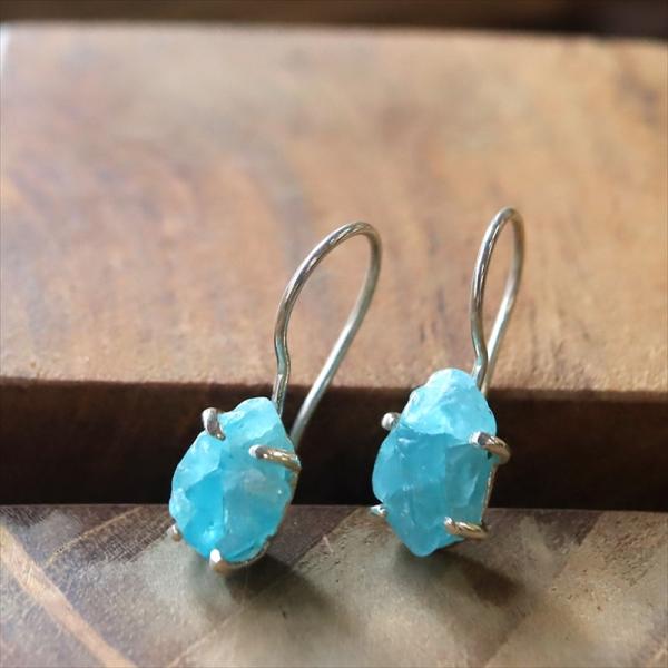 ブルーアパタイト ラフカットピアス Jaipur ジャイプールジュエリー silver925