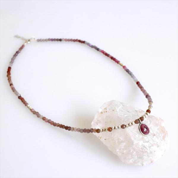 トルマリン ビーズネックレス シルバー くすみカラー Jaipur ジャイプールジュエリー silv...