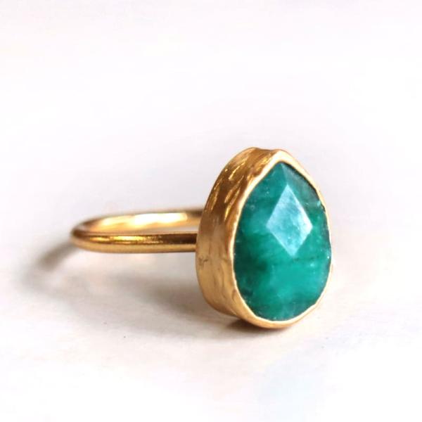 エメラルド リング ティアドロップ  アルサメイア トルコジュエリー