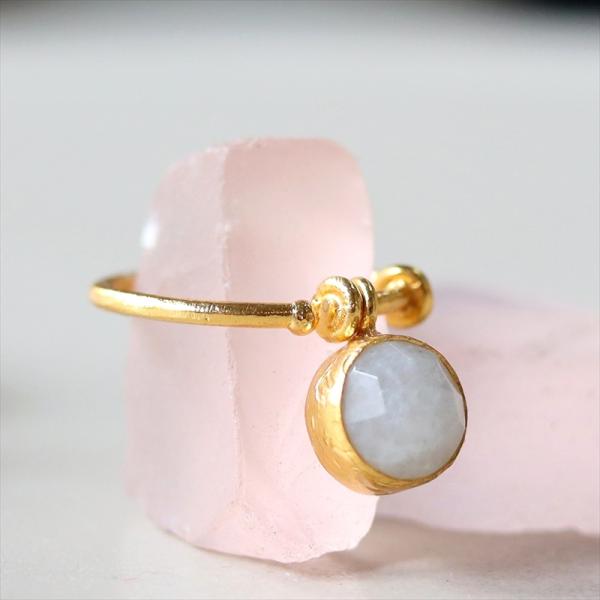 アルサメイア・ゴールドプレートリング ムーンストーン ひと粒ゆれるムーンストーンリング