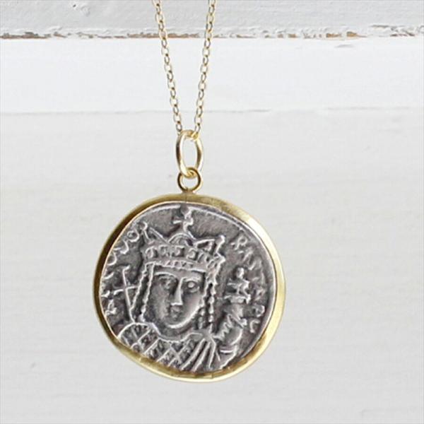 アンティークコインペンダント ビザンティン帝国 ゴールド&amp;シルバーコンビ K22GP