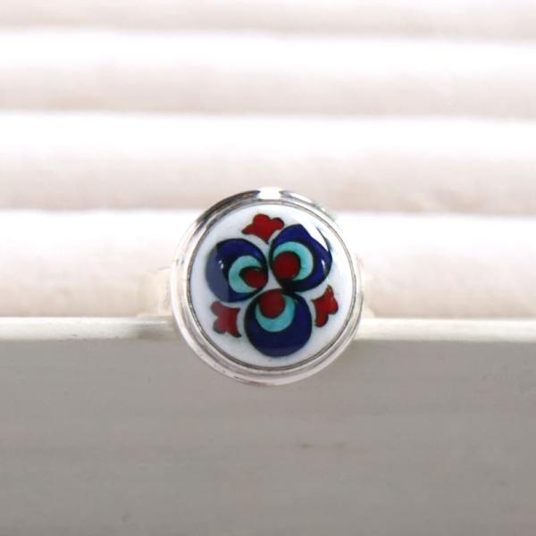 キュタフヤ陶器 シルバーリング 15号 チントマニ