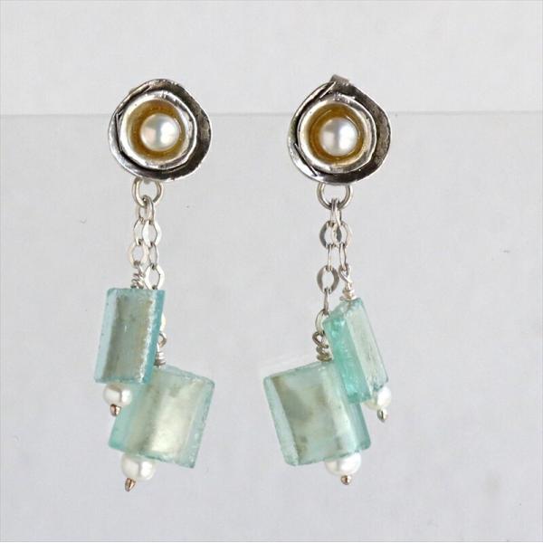 The Roman Glass Company ローマングラスカンパニー 古代ガラス＆シルバーピアス