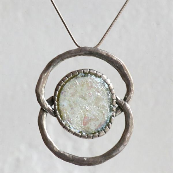 ローマンガラスカンパニー/ネックレス The Roman Glass Company 銀化した古代ガ...