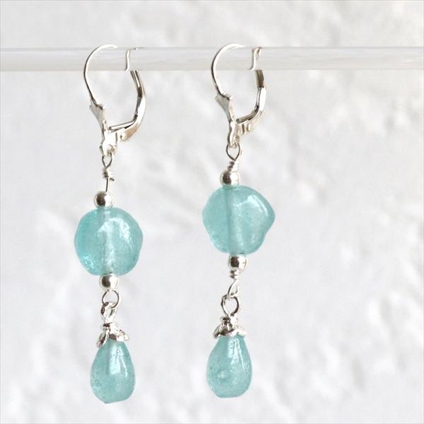 ローマングラス・イスラエル出土/ピアス 古代ガラス&amp;シルバー The Roman Glass Com...