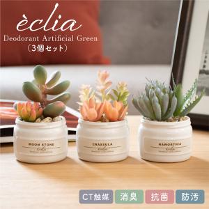 フェイクグリーン 多肉植物 人工観葉植物 造花 おしゃれ リビング ダイニング 消臭 防汚 抗菌 CT触媒 インテリア セット ギフト プレゼント エクリア kh-61189