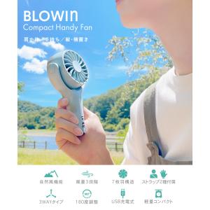 ハンディファン 首かけ 軽量 静音 扇風機 リ...の詳細画像1