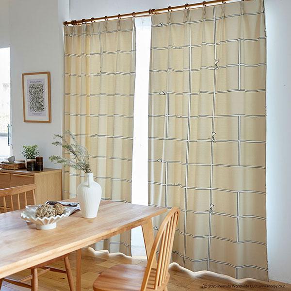 【送料無料】 既製カーテン PEANUTS EDTION.4 スヌーピー 遮 光 シアー 安価 3サ...