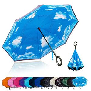 BYNDBYND 濡れない傘 自立できる傘 逆さに閉じる傘 遮光率99％のUVカット 晴雨兼用傘 男女兼用 選べる18種類 ギフトに最適 長
