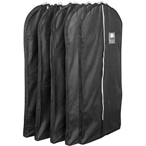 アストロ 衣類カバー ブラック マチ付き ロングサイズ 5枚組 不織布 洋服カバー ドレスカバー 透明窓 防虫剤ポケット付き 底までカバー 110-4