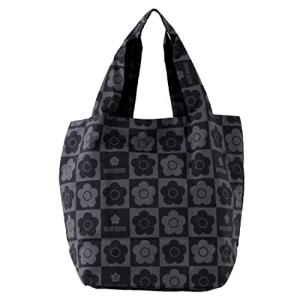 【MARY QUANT】マリークヮント エコバッグ/マイバッグ ラージサイズ （ブラック) 花柄 デイジー 婦人 マリークワント/マリクワ 19201