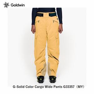 ゴールドウイン スキーウェア 2023  2024 GOLDWIN G-Solid Color Cargo Wide Pants G33357 MY マロンイエロー メンズパンツ 即納品｜ams-doing