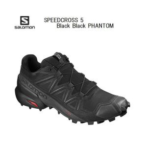サロモン 21FW SALOMON SPEEDCROSS 5 Black Black Phantom L40684000 スピードクロス5 トレイルランニング シューズ メンズ｜ams-doing