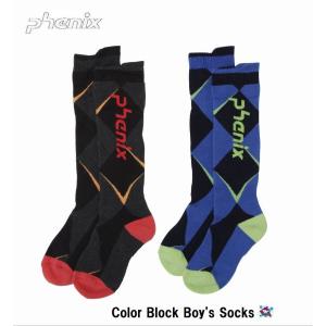 フェニックス 2020 PHENIX Phenix Color Block Boy's Socks PS9G2SO82  男の子 ソックス キッズ ジュニア スキー スノボ｜ams-doing