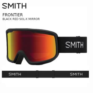 スミス ゴーグル 2025 SMITH FRONTIER BLACK RED SOL-X MIRROR フロンティア フラットトップ ベルト幅 43mm