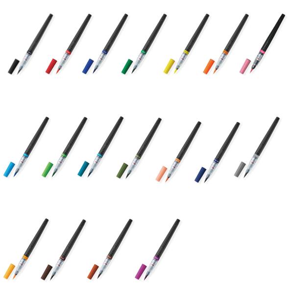 ぺんてる Pentel カラー筆ペン アートブラッシュ 全18色から選択 XGFL-18syu