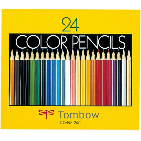 トンボ Tombow 色鉛筆 紙箱入色鉛筆NA 24色セット 丸軸 紙箱入り CQ-NA24C