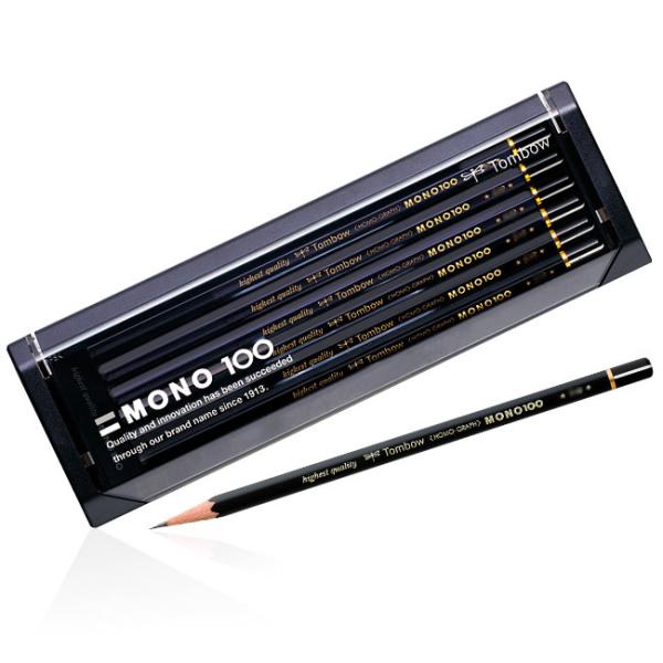 トンボ Tombow 鉛筆 モノ100 MONOシリーズの最高級鉛筆 6角軸 12本入り 3B:MO...