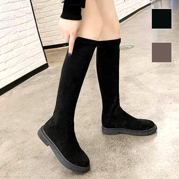 フェイクスエードロングブーツ レディース 10代 20代 30代 韓国ファッション カジュアル シュ...