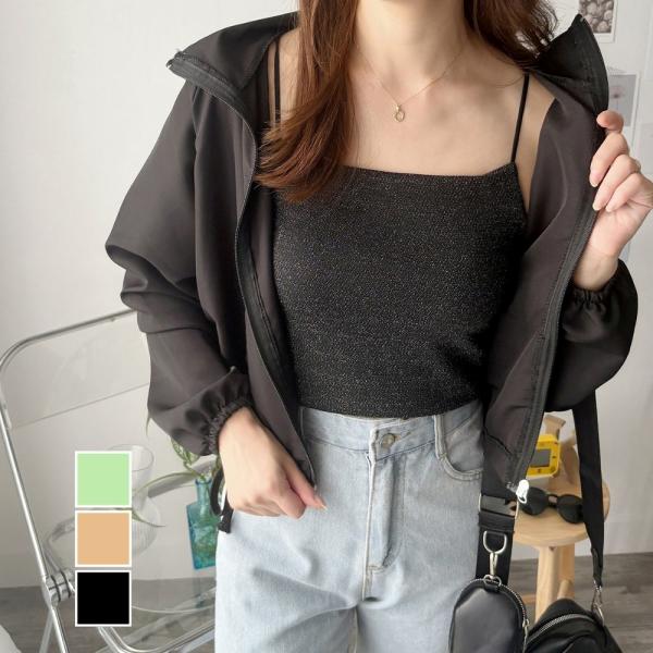 ショート丈ドロストブルゾン ライトアウター ジャケット ショート丈 韓国 ファッション レディース ...