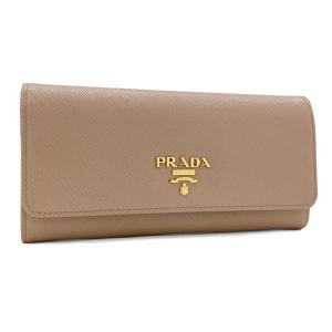 【新品】プラダ PRADA 長財布 フラップ サフィアーノ メタル SAFFIANO METAL パスケース付 レザー CIPRIA チプリア ピンクベージュ 1MH132 QWA F0236｜amulet