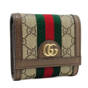 【新品】グッチ GUCCI オフィディア GGウォレット 財布 ダブルG レザー ベージュ エボニー GGスプリーム キャンパス ウェブストライプ 598662 96IWG 8745｜amulet