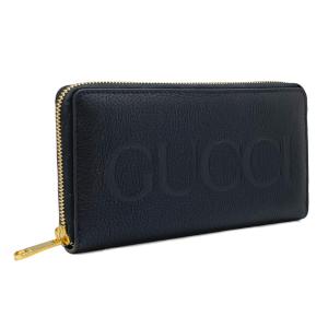 グッチ GUCCI 長財布 GUCCI ロゴ ジップアラウンドウォレット エンボス レザー ブラック 黒 ゴールド レディース メンズ ユニセックス 658691 0E8IG 1000 新品｜amulet