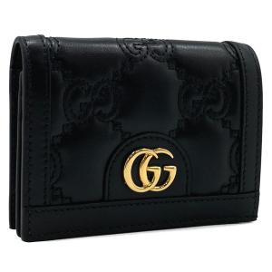 【新品】グッチ GUCCI 財布 《GGマトラッセ カードケース ウォレット》二つ折り財布 レディース ハイブランド プレゼント ギフト 黒 ブラック 723786 UM8IG 1000｜amulet