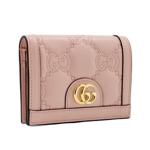 グッチ GUCCI 財布 二つ折り コンパクト GGマトラッセ カードケース ウォレット ピンク レザー キルティングレザー 723786 UM8IG 5909 GGマトラッセレザー 新品｜amulet