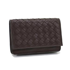 ボッテガヴェネタ 名刺入れ BOTTEGA VENETA カードケース マチあり レザー ダークブラウン 133945-V001U-2040｜amulet