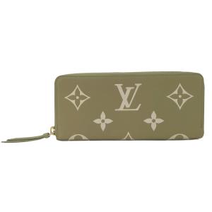 新品 ルイヴィトン LOUIS VUITTON 長財布 ラウンドファスナー ポルトフォイユ クレマンス バイカラー モノグラム・アンプラントレザー カーキ ベージュ M82478｜amulet