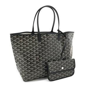 ゴヤール GOYARD バッグ トートバッグ サンルイ SAINT LOUIS PM コーティングキャンバス レザー ブラック｜amulet