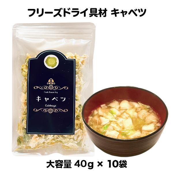 キャベツ フリーズドライ スープ みそ汁 具材 調味料 ケース 箱入（40ｇ×10袋入）