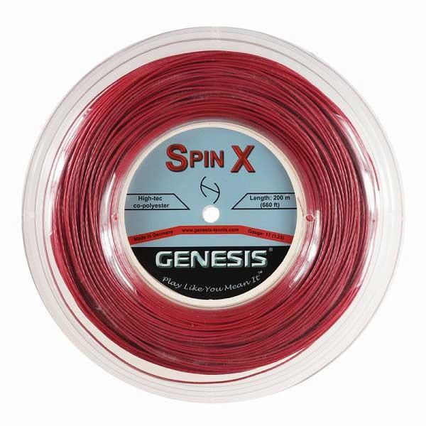 ジェネシス(GENESIS) スピンX(1.23mm／1.29mm) 200Mロール 硬式テニス ポ...