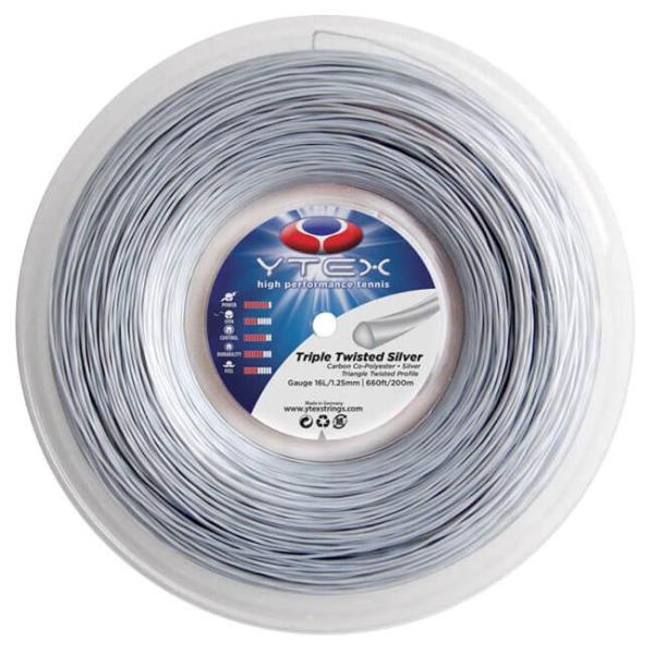 YTEX(ワイテックス) トリプルツイスティッド シルバー 1.25mm 200Mロール 硬式テニス...