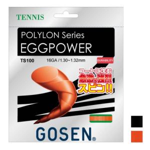 「単張パッケージ品」ゴーセン(Gosen) POLYLON EGGPOWER 16 エッグパワー16 (1.30-1.32mm／16GA) 硬式テニス ポリエステルガット TS100(23y10m)｜amuse37