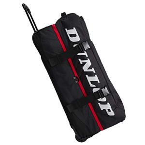 在庫処分特価 ラケット収納可 ダンロップ(DUNLOP) キャスターバッグ トローリーバッグ DPC-2983-ブラック×レッド(21y7m)
