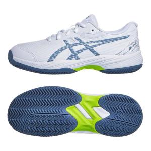 アシックス(Asics) ジュニア ゲルゲーム 9 GS CLAY／OC オムニクレーコート用テニスシューズ 1044A057-101 WH×スチールブルー(23y9m)｜amuse37